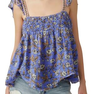 Free People Women's Nala Printed Babydoll Top